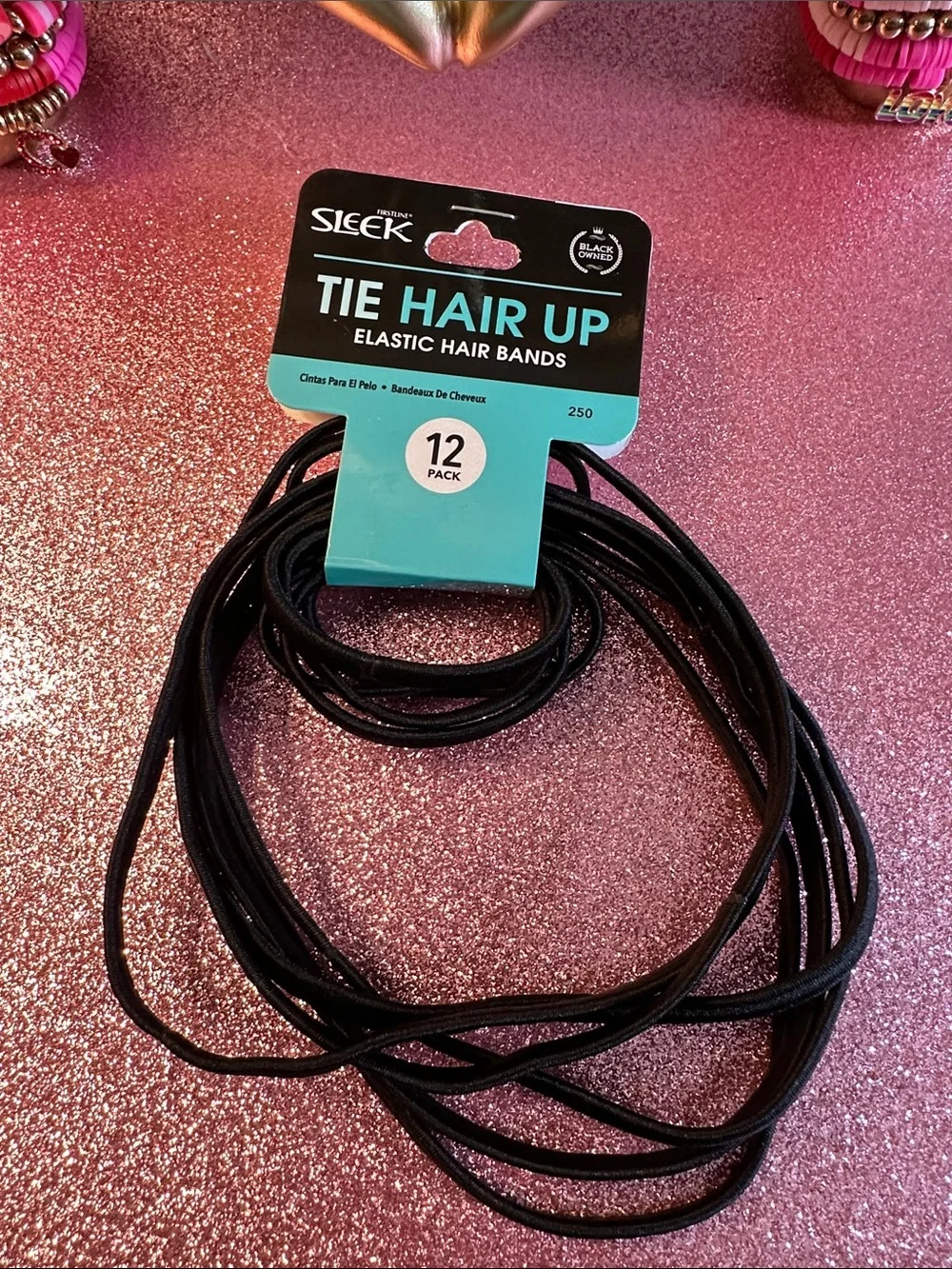 scunci Kids Colorful Spiral Hair Ties with Pink Fuzzy Pom and Black Elastics